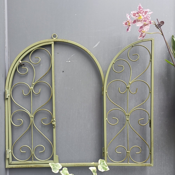 Сърцевидна кована метална стенна окачалка, подвижна, стенна украса за двор на вила
