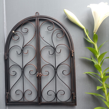 Сърцевидна кована метална стенна окачалка, подвижна, стенна украса за двор на вила