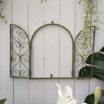 Сърцевидна кована метална стенна окачалка, подвижна, стенна украса за двор на вила