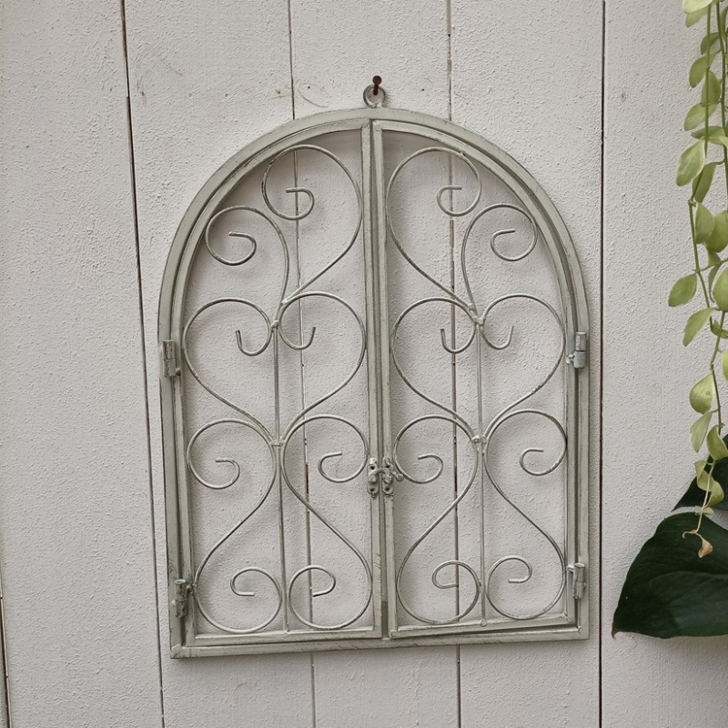 Сърцевидна кована метална стенна окачалка, подвижна, стенна украса за двор на вила