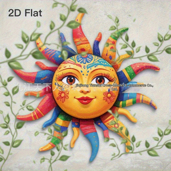 Puidust päikesega liblikate aiaseina seina kleeps – lame seina kleeps, 1 tk, dekoratiivne