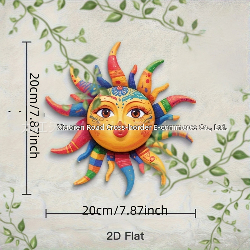 Puidust päikesega liblikate aiaseina seina kleeps – lame seina kleeps, 1 tk, dekoratiivne