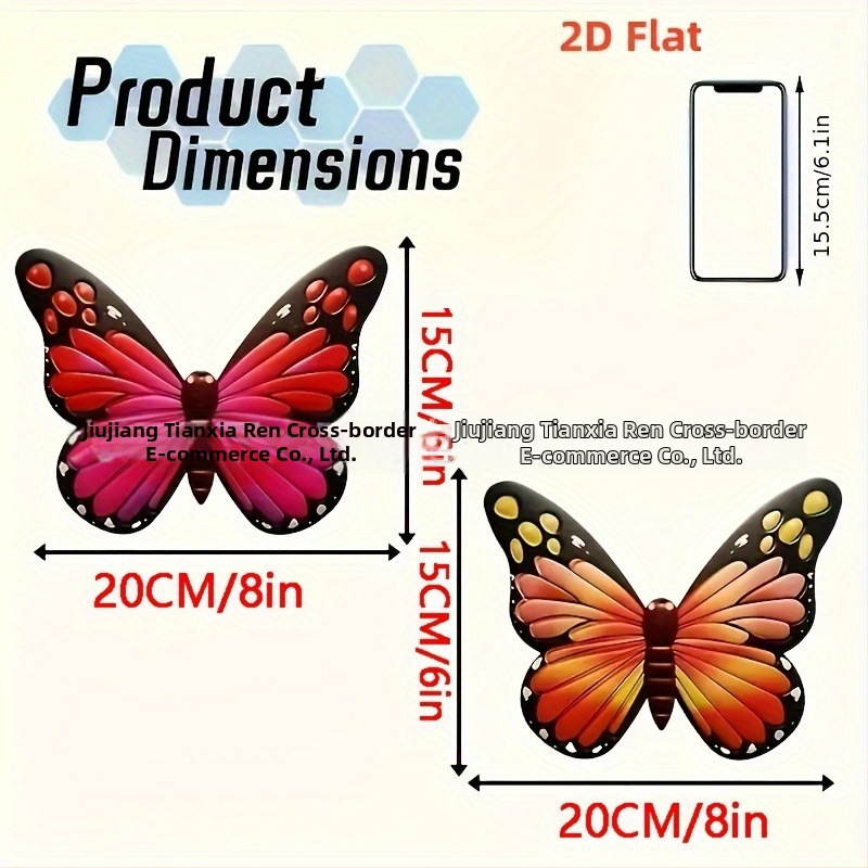 Puidust päikesega liblikate aiaseina seina kleeps – lame seina kleeps, 1 tk, dekoratiivne