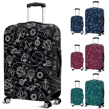 Усилен калъф за багаж с принт на самолет, полиестер, цип за отваряне, заключване против кражба