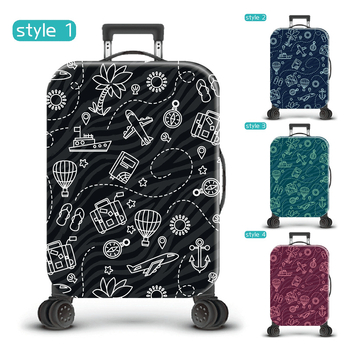 Усилен калъф за багаж с принт на самолет, полиестер, цип за отваряне, заключване против кражба