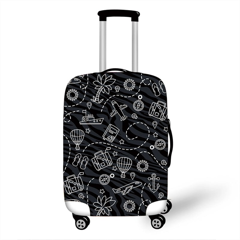 Усилен калъф за багаж с принт на самолет, полиестер, цип за отваряне, заключване против кражба