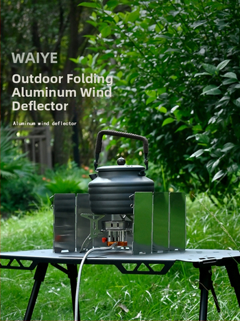 Õues kokkamiseks kokkupandav alumiiniumist tuulekaitse pliidile, 9-osaline mini komplekt