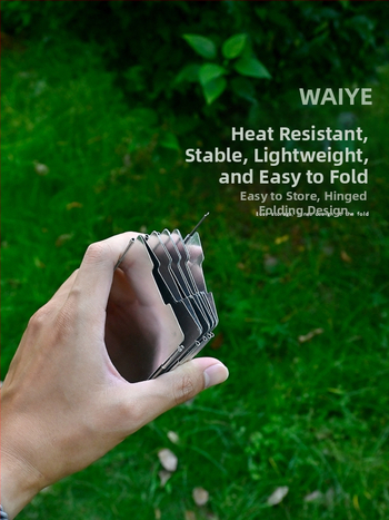 Õues kokkamiseks kokkupandav alumiiniumist tuulekaitse pliidile, 9-osaline mini komplekt