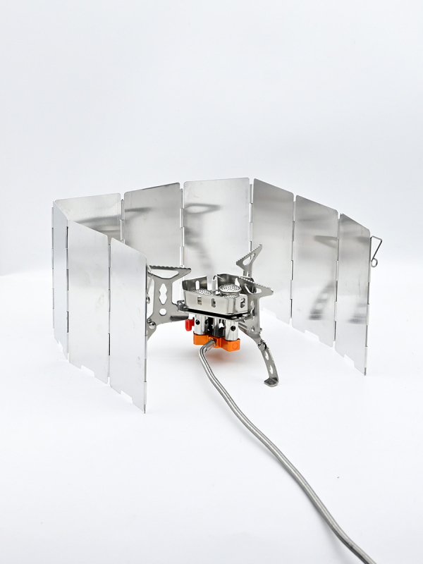 Prijenosni aluminijski štit od vjetra za štednjak, sklopivi, 9-dijelni mini set