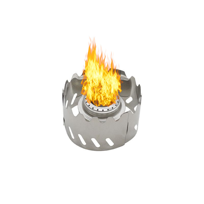 Тричастен комплект от неръждаема стомана за походен котлон — сгъваем ветроустойчив щит, преносим, 40 g