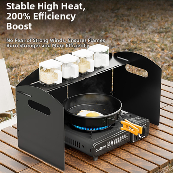 Väline pliidi tuulekindel - kokkupandav kaart-tüüpi tuulärritus, tsink-raud sulam, kaasaskantav ja tuulekindel