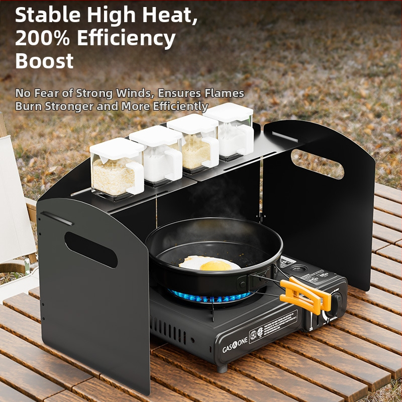 Išorinis viryklės vėjo gaiviklis - sulankstomas kortų tipo vėjo skydas, cinko-geležies lydinys, nešiojamas ir atsparus vėjui