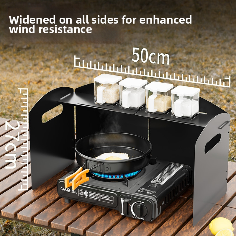 Išorinis viryklės vėjo gaiviklis - sulankstomas kortų tipo vėjo skydas, cinko-geležies lydinys, nešiojamas ir atsparus vėjui