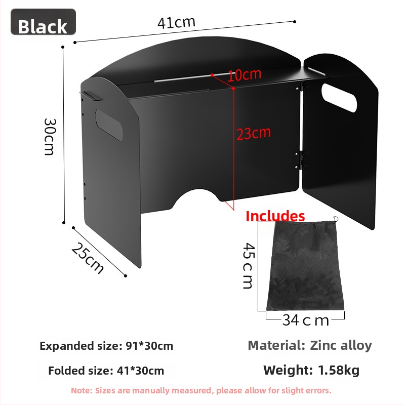 Väline pliidi tuulekindel - kokkupandav kaart-tüüpi tuulärritus, tsink-raud sulam, kaasaskantav ja tuulekindel