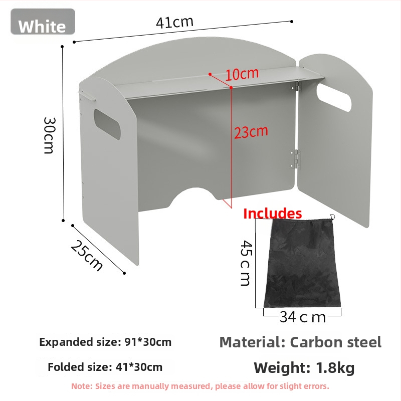 Väline pliidi tuulekindel - kokkupandav kaart-tüüpi tuulärritus, tsink-raud sulam, kaasaskantav ja tuulekindel
