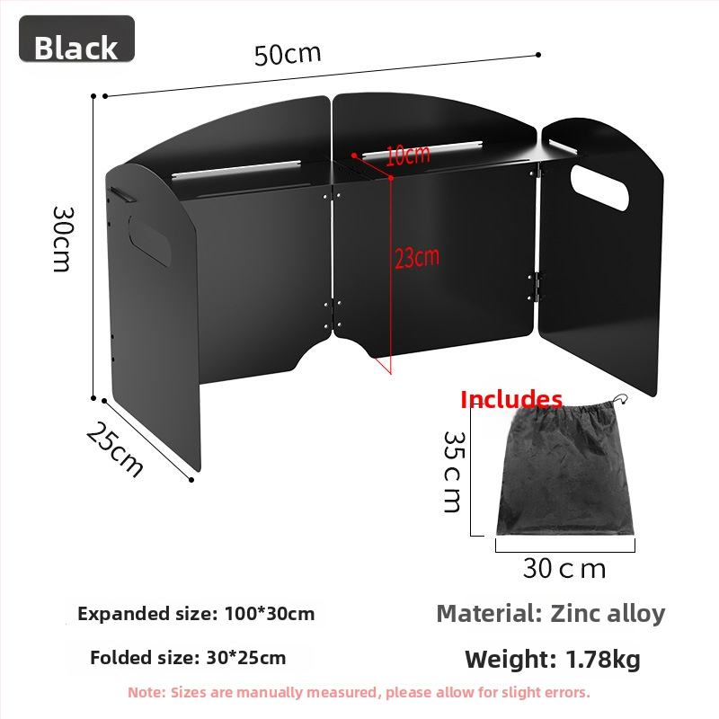 Väline pliidi tuulekindel - kokkupandav kaart-tüüpi tuulärritus, tsink-raud sulam, kaasaskantav ja tuulekindel