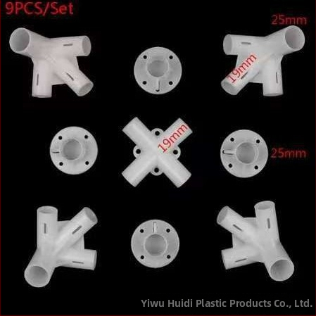 Huide plastmasas telts piederumi, biezināts PP materiāls, komplekti 9/15/20 gabali