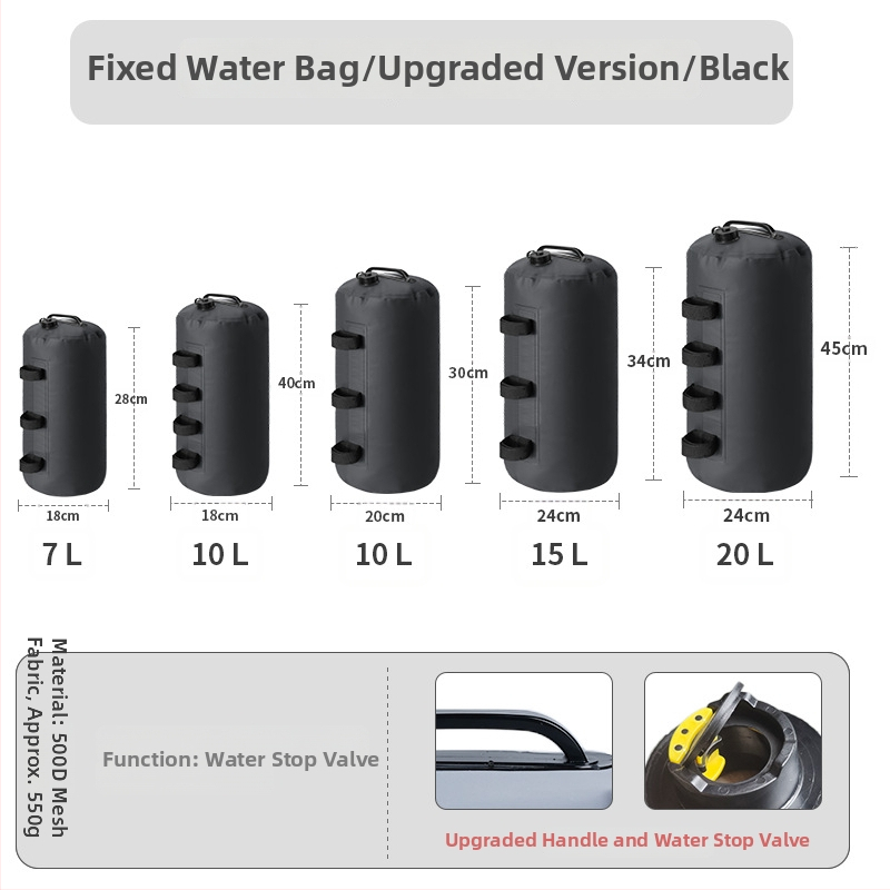 Тежест за палатка с пясък и вода, ветроустойчив, PVC, 7–20 л