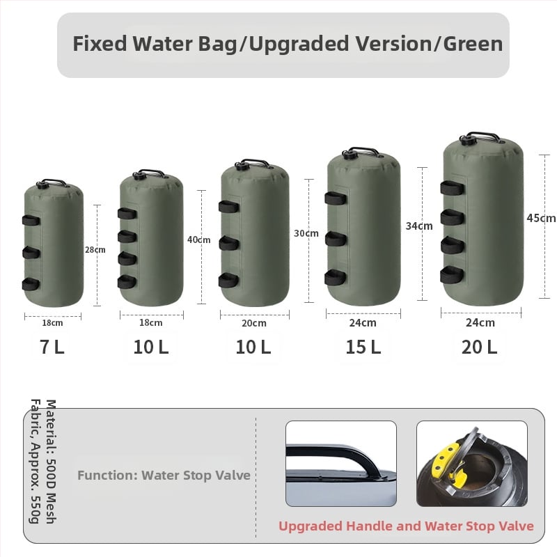 Тежест за палатка с пясък и вода, ветроустойчив, PVC, 7–20 л