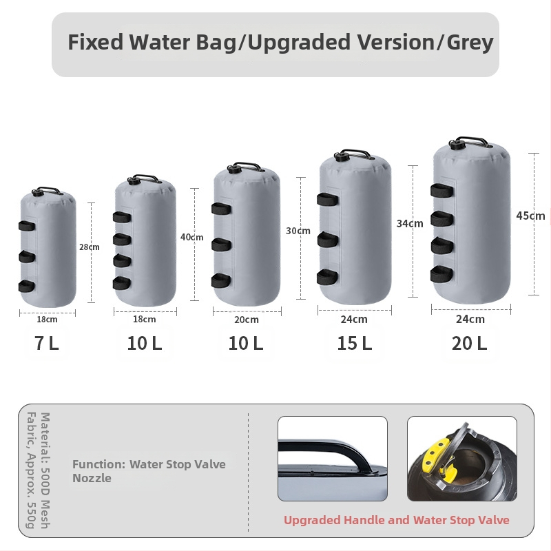 Тежест за палатка с пясък и вода, ветроустойчив, PVC, 7–20 л