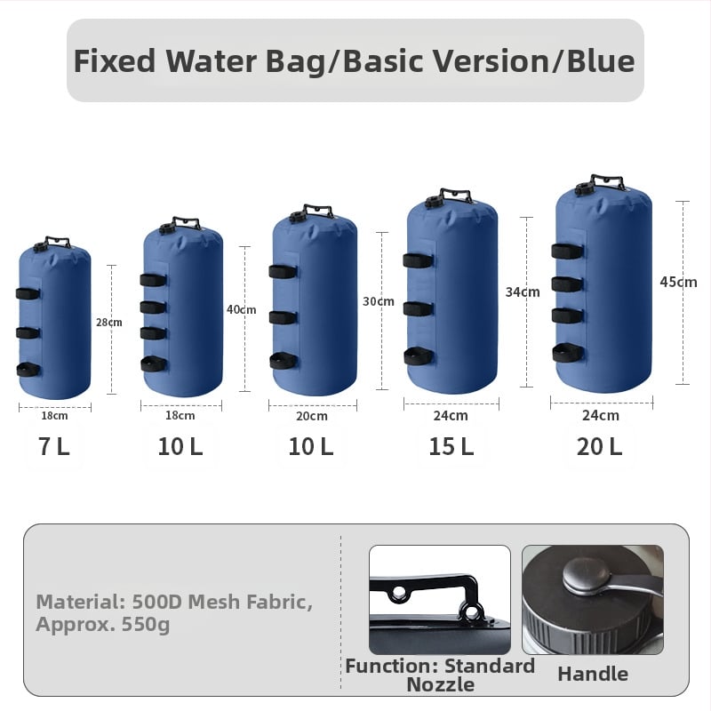 Тежест за палатка с пясък и вода, ветроустойчив, PVC, 7–20 л