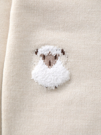 Детски плетен пуловер за новородени, дълги ръкави, кръгло деколте, модел с животни, състав: 50% вискоза, 28% полиестер, 22% полиамид