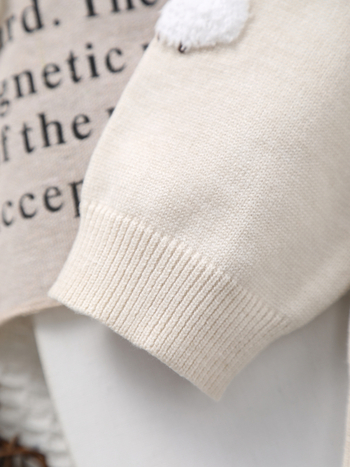 Детски плетен пуловер за новородени, дълги ръкави, кръгло деколте, модел с животни, състав: 50% вискоза, 28% полиестер, 22% полиамид