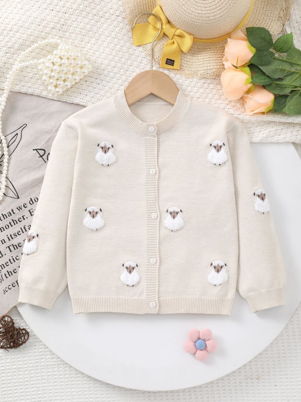 Детски плетен пуловер за новородени, дълги ръкави, кръгло деколте, модел с животни, състав: 50% вискоза, 28% полиестер, 22% полиамид