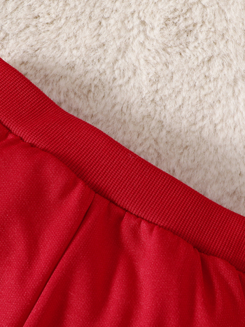 Двуделен комплект за бебета: есенно-зимно горнище и панталони със бродерия на елен, полиестрова материя, за деца 1–3 години