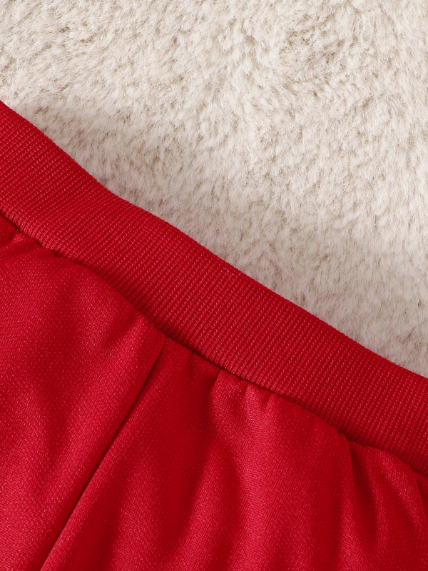 Двуделен комплект за бебета: есенно-зимно горнище и панталони със бродерия на елен, полиестрова материя, за деца 1–3 години