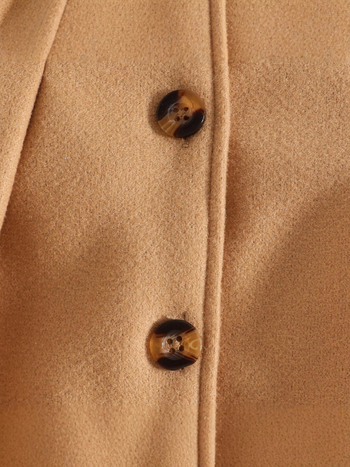 Зимно палто за момичета с лафел яка, многослойна конструкция, комплект с берет и панделка, за деца на възраст 1–3 години