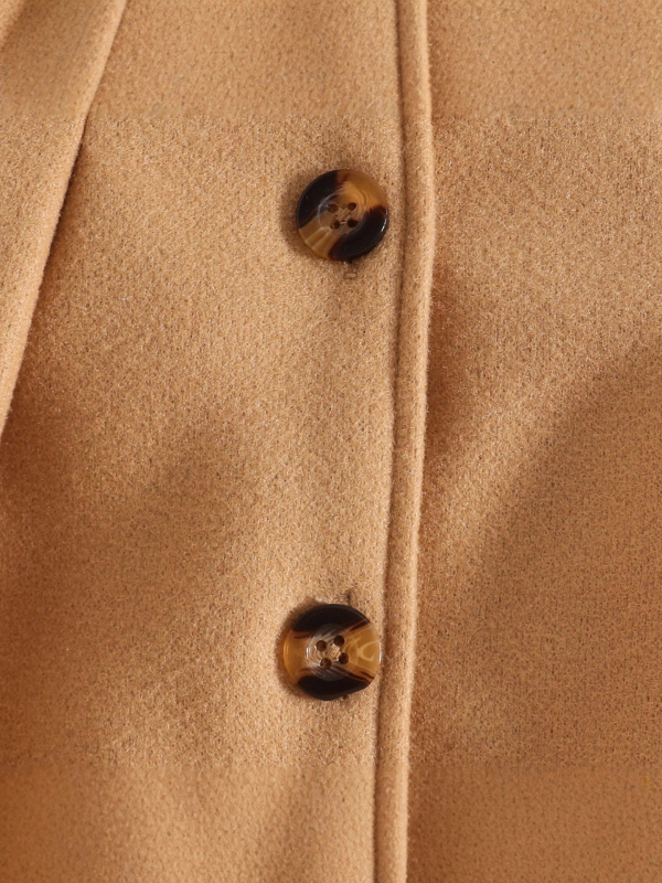 Зимно палто за момичета с лафел яка, многослойна конструкция, комплект с берет и панделка, за деца на възраст 1–3 години