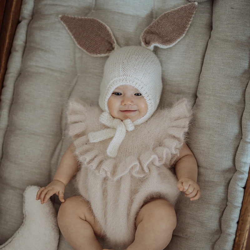 Kootud müts kassu kõrvade ja paeltega, soe ja tuulekindel, originaalne disain MUGOO, vanus 6–12 kuud kuni 6 aastat