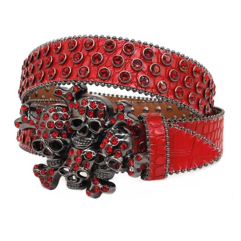 PU колан с алуминиева катарама с плоча, в стил панк/стрийт/хип-хоп; пробиване, електроплатинация и диамантени детайли