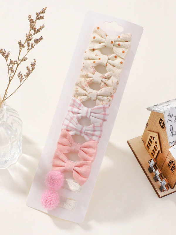 Bērnu matu klipu komplekts — spraudes ar lentas formu, duckbill tipa, rokdarbi, vecums 0–3 gadi