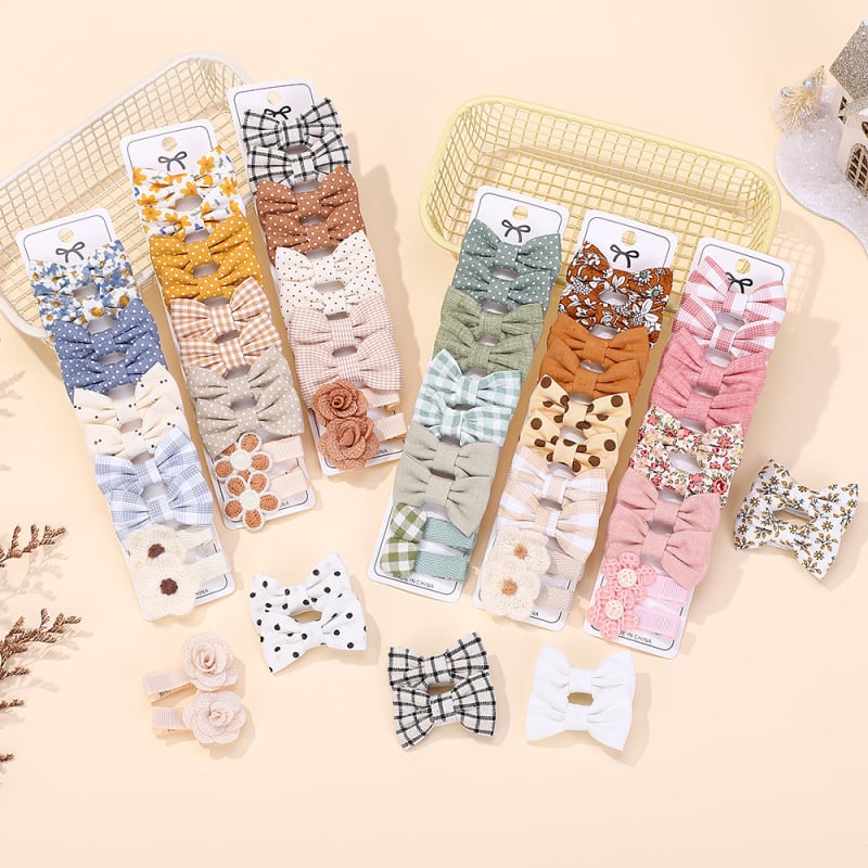 Laste juukseklemmide komplekt — sõlmkujulised duckbill-klipid, käsitöö, 0–3 aastat