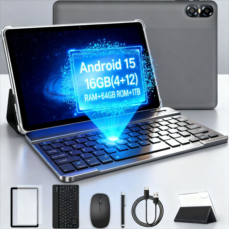 Бизнес таблет pritom E10 Set (Android, Octa-core, 64GB, 10.1-инчов екран, Wi‑Fi)