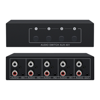 Tonli AUX-401 4-в-1 аудио превключвател, стерео звук, 3,5 мм жак, висока вярност