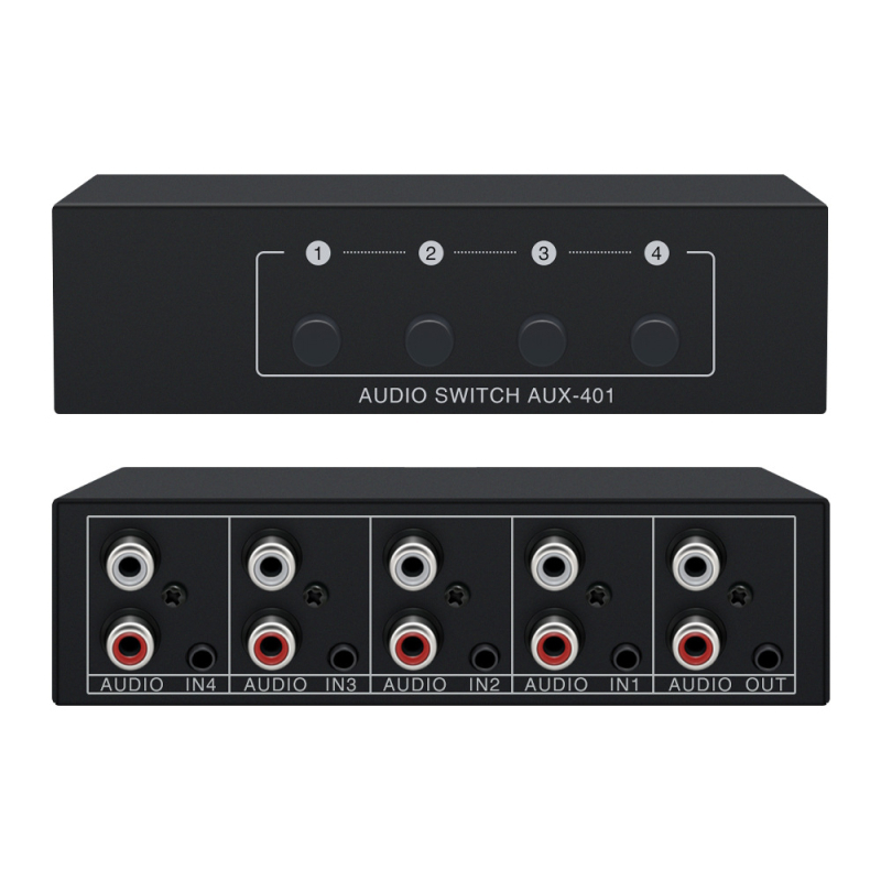 Tonli AUX-401 4-в-1 аудио превключвател, стерео звук, 3,5 мм жак, висока вярност