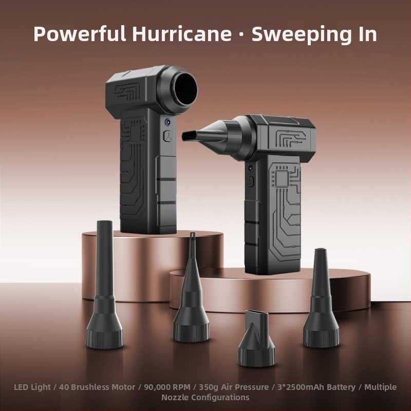 Mikro juhtmevaba ventilaator harjadeta mootoriga, tolmu puhastamise funktsiooniga, USB toitestus, 6000mAh aku, 4 kiirust, 6+ labad