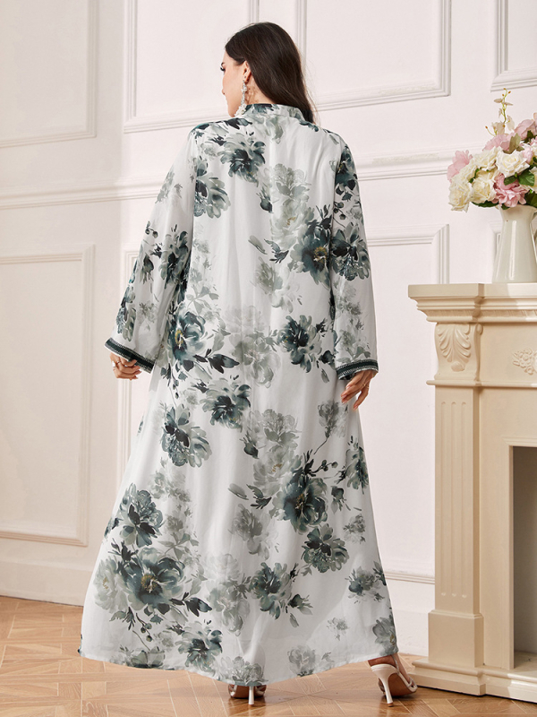 TOLEEN шифонова рокля с флорален принт, V-образно деколте, силует А-линия, свеж и сладък стил