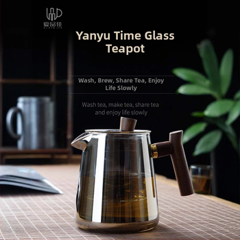 Borosiilikatklaasist teekannude komplekt, kuumuskindel, mõeldud 3–5-le, kaasas tee rituaali tarvikud ja tee kandik