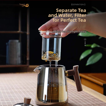 Borosiilikatklaasist teekannude komplekt, kuumuskindel, mõeldud 3–5-le, kaasas tee rituaali tarvikud ja tee kandik