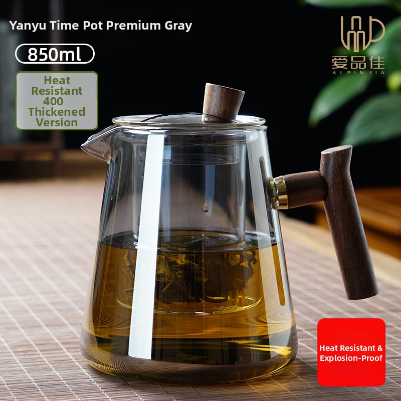 Borosiilikatklaasist teekannude komplekt, kuumuskindel, mõeldud 3–5-le, kaasas tee rituaali tarvikud ja tee kandik