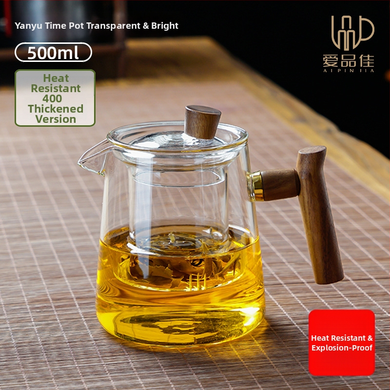 Borosiilikatklaasist teekannude komplekt, kuumuskindel, mõeldud 3–5-le, kaasas tee rituaali tarvikud ja tee kandik