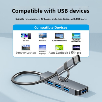 Acer Type-C/USB 3.0 nelja-porte laiendust dokk, USB 3.0 liides, kaabli pikkus 0,15 m