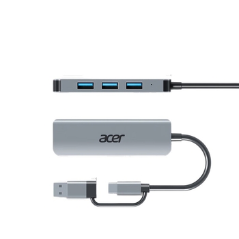 Acer Type-C/USB 3.0 четирипортов хъб за разширение, USB 3.0 интерфейс, дължина на кабела 0,15 m