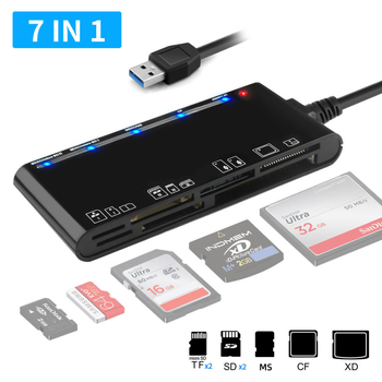 USB 3.0 високоскоростен 7-в-1 четец за карти CR324 - SDHC/TF/CF/XD/MS поддръжка