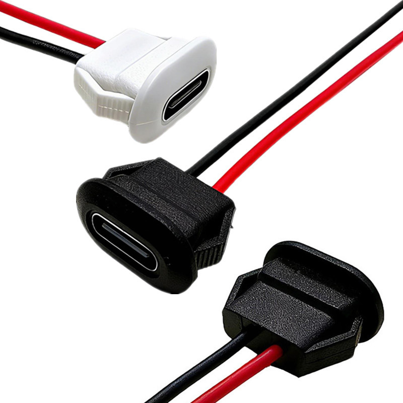 Type-C женски конектор, 2P, PVC изолация, 2 проводника, регулируем диаметър на проводника