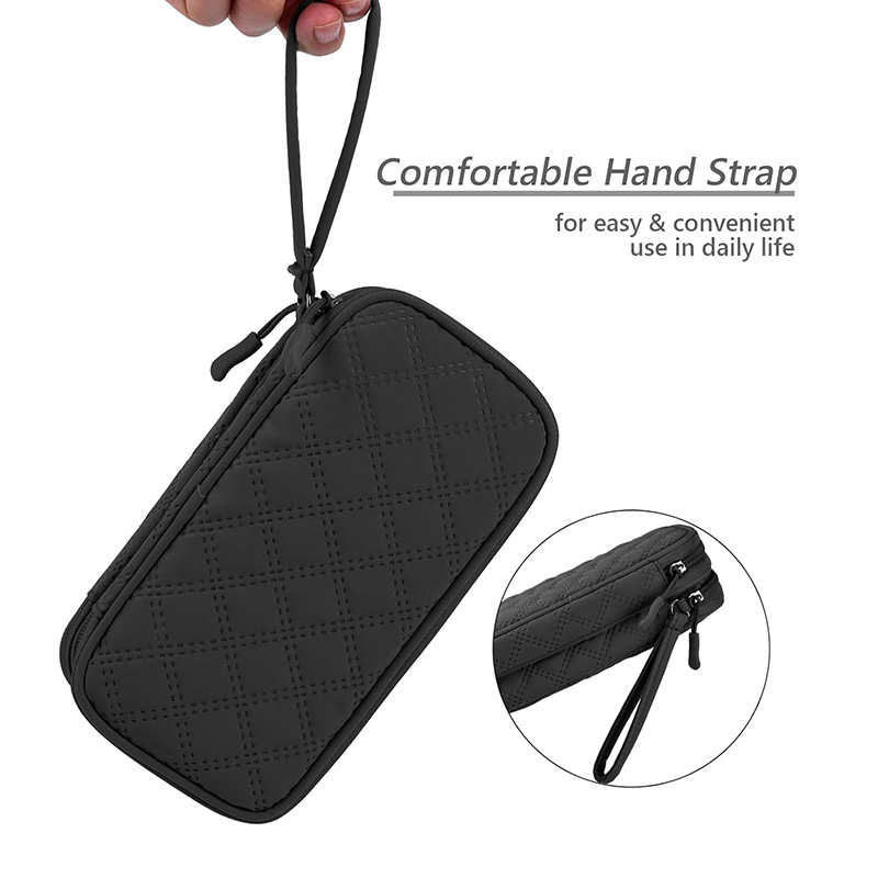 Чанта за грим в кубообразен формат — мултифункционална пътна козметична чанта, изработена от 600D Oxford плат.